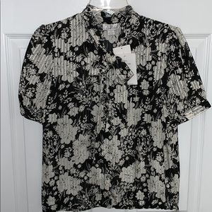 Ladies Robin Howe silk blouse..button/bow..NWT